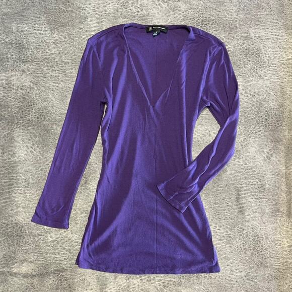 International Concepts Y2k Ribbed V Neck Long Sleeve - Picture 1 of 7